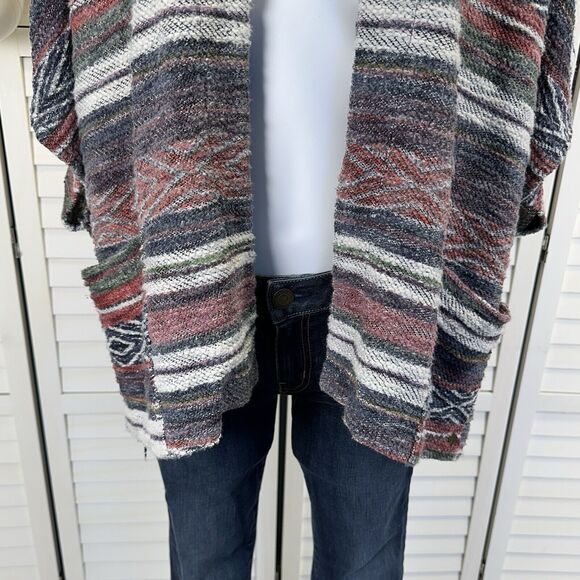 Billabong Shadow Views French Terry Hooded Poncho Open Cardigan Cover Up Size M - Picture 5 of 10